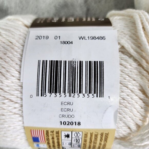 3 Pack Ivory Lily Sugar'n Cream Yarn Solids Super Size ECRU Crudo Lot of 3 - Picture 6 of 7